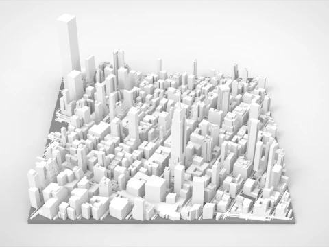 Cityscape New York USA fragment city 3D Model