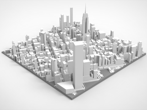 Cityscape New York USA fragment city 3D 모델