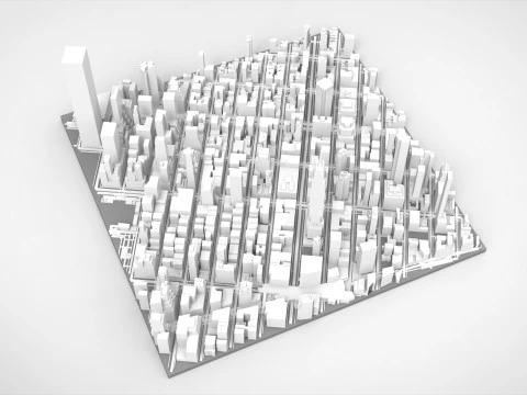 Cityscape New York USA fragment city 3D Model