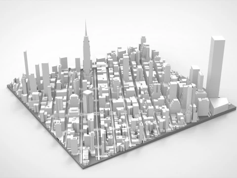 Cityscape New York USA fragment city 3D Model