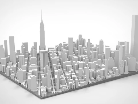 Cityscape New York USA fragment city 3D Model
