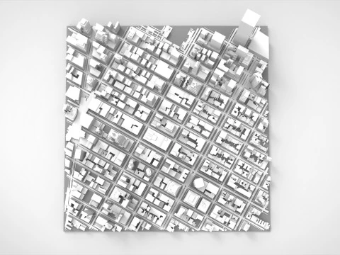 Cityscape New York USA fragment city 3D Model
