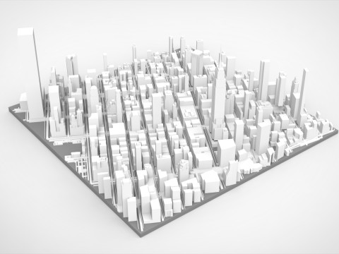 Cityscape New York USA fragment city 3D 모델
