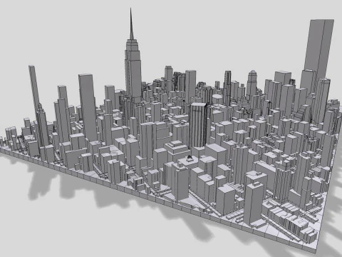 Cityscape New York USA fragment city 3D Model