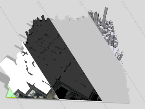 Cityscape New York USA fragment city 3D Model