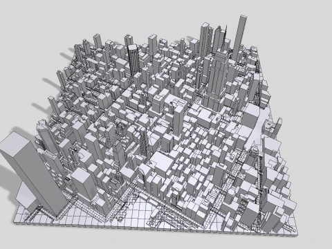 Cityscape New York USA fragment city 3D Model