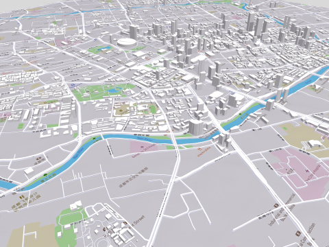 Cityscape Chengdu China Model 3D