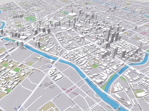 Cityscape Chengdu China Model 3D