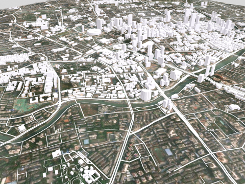 Cityscape Chengdu China Model 3D