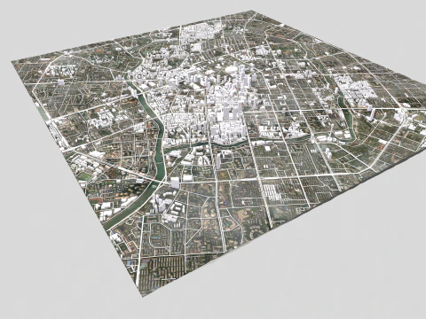 Pemandangan kota Chengdu Cina Model 3D