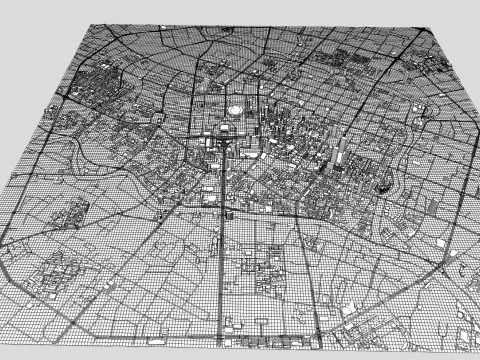 Pemandangan kota Chengdu Cina Model 3D