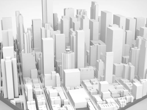 Cityscape New York USA fragment city 3D Model