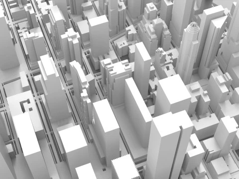 Cityscape New York USA fragment city 3D Model
