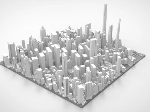 Cityscape New York USA fragment city 3D Model
