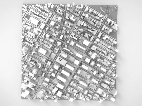 Cityscape New York USA fragment city 3D Model