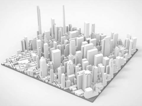 Cityscape New York USA fragment city 3D Model