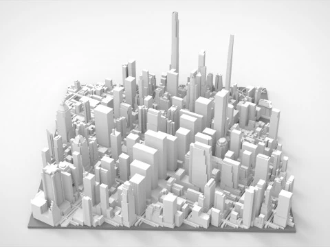 Cityscape New York USA fragment city 3D Model