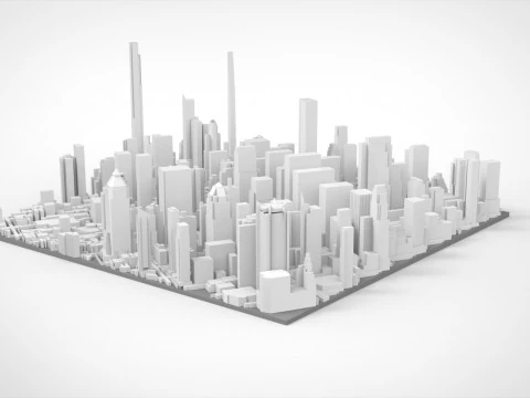 Cityscape New York USA fragment city 3D Model