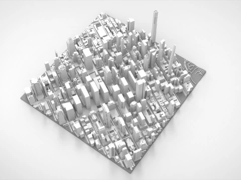 Cityscape New York USA fragment city 3D Model