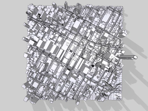 Cityscape New York USA fragment city 3D Model