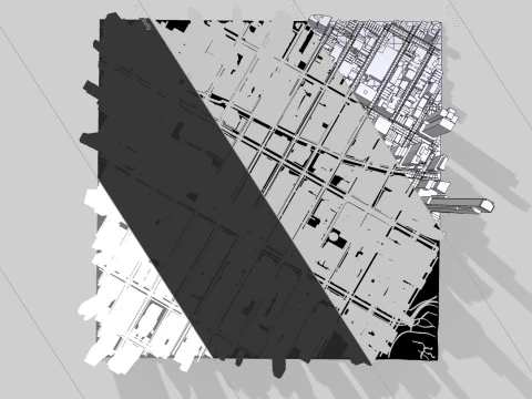 Cityscape New York USA fragment city 3D Model