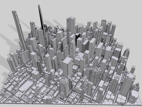 Cityscape New York USA fragment city Modelo 3D