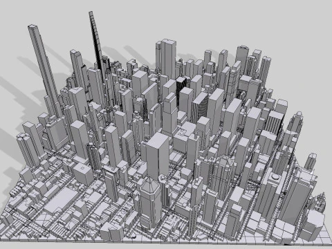 Cityscape New York USA fragment city 3D Model