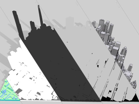 Cityscape New York USA fragment city 3D Model