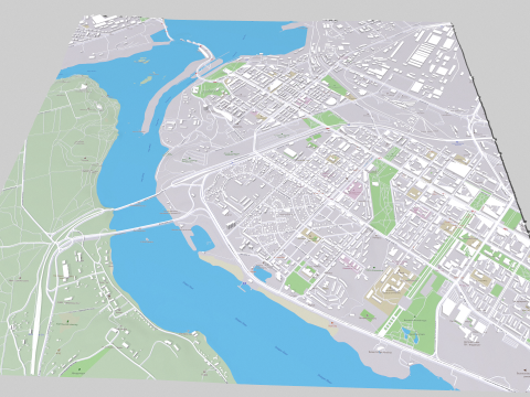 Cityscape Zaporozhye Ukraine 3D Model