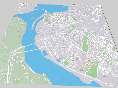 सिटीस्केप ज़ापोरोज़े यूक्रेन 3D मॉडल