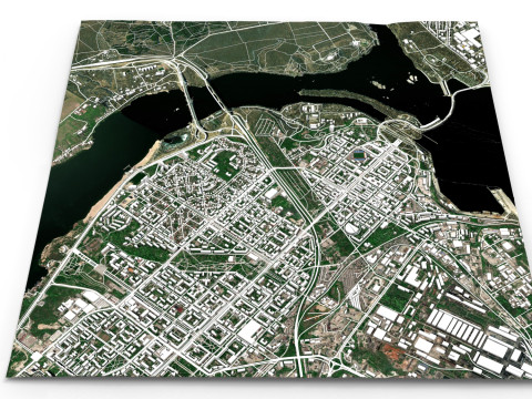 Cityscape Zaporozhye Ukraine 3D Модель