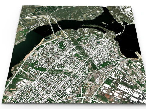 Cityscape Zaporozhye Ukraine 3D Model