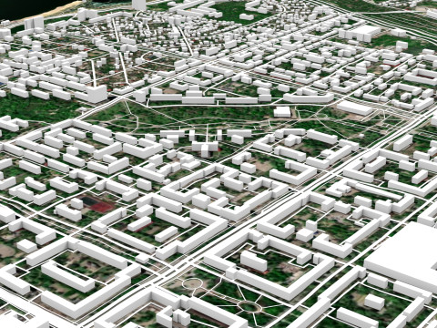 Cityscape Zaporozhye Ukraine 3D Модель