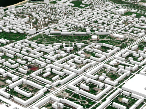 Cityscape Zaporozhye Ukraine 3D Model