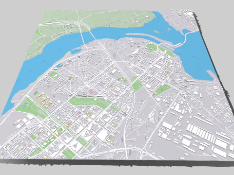 Cityscape Zaporozhye Ukraine 3D Model