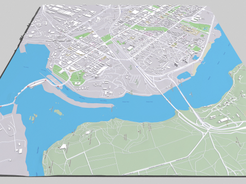 Cityscape Zaporozhye Ukraine 3D Модель