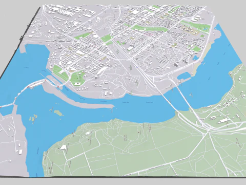 Cityscape Zaporozhye Ukraine 3D Model