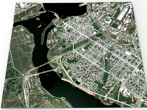Cityscape Zaporozhye Ukraine 3D Модель
