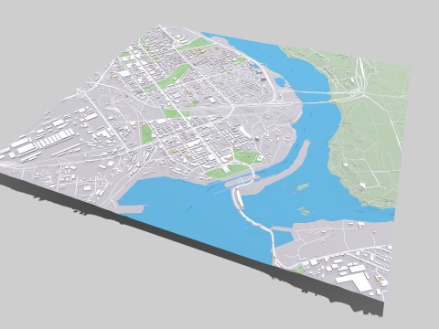 Cityscape Zaporozhye Ukraine 3D Модель