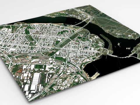 Cityscape Zaporozhye Ukraine 3D Model