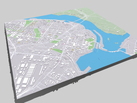 Cityscape Zaporozhye Ukraine 3D Модель