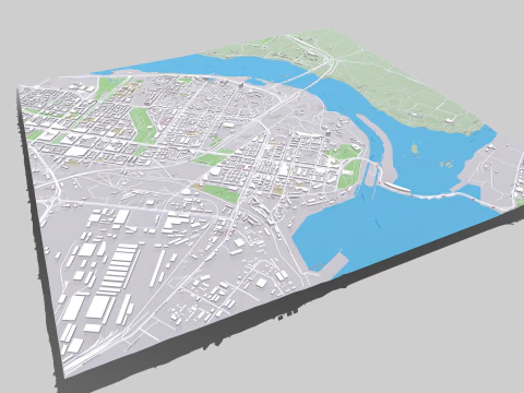 Cityscape Zaporozhye Ukraine 3D Model