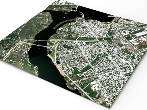 Cityscape Zaporozhye Ukraine 3D Модель