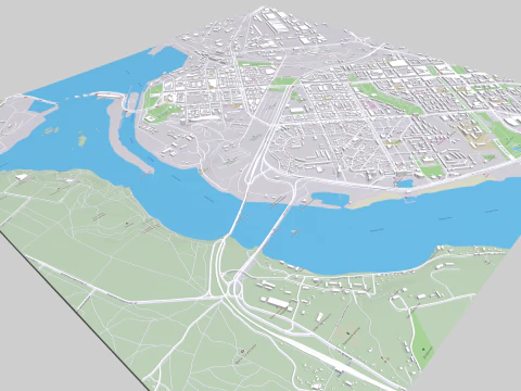 Cityscape Zaporozhye Ukraine 3D Model