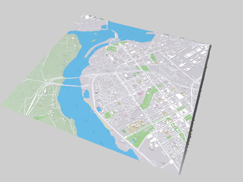 Cityscape Zaporozhye Ukraine 3D Model