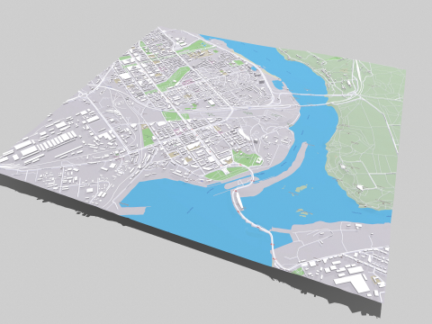 Cityscape Zaporozhye Ukraine 3D Модель