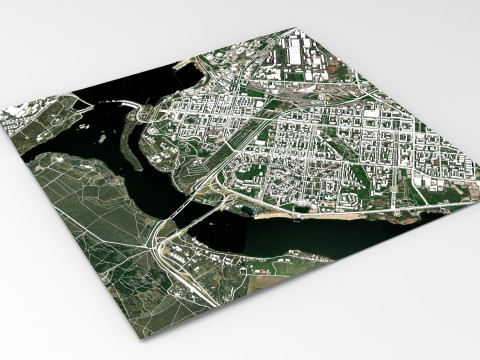 Cityscape Zaporozhye Ukraine 3D Модель