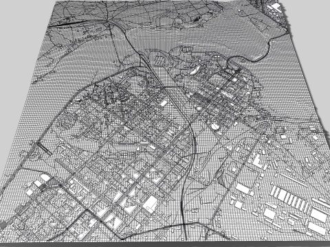 Cityscape Zaporozhye Ukraine 3D Модель