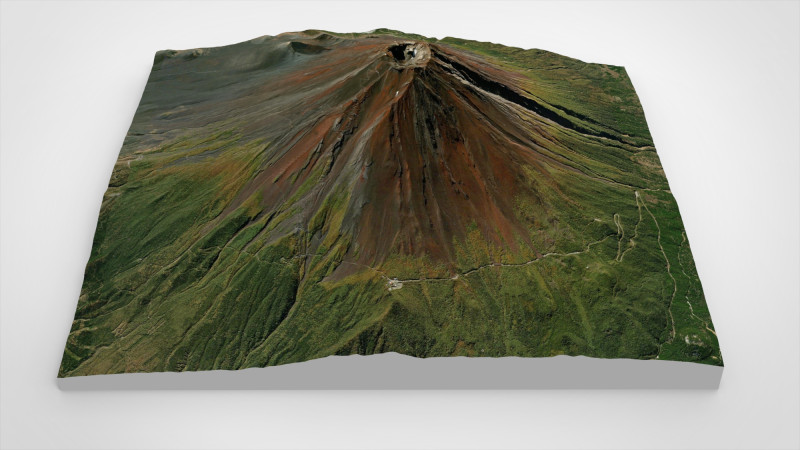 Mountain landscape Volcano Fuji Japan 3D Model .c4d .max .obj .3ds .fbx .stl .blend 