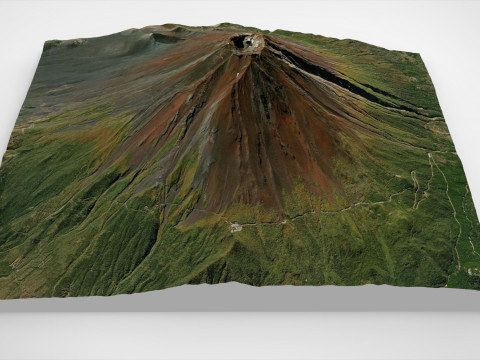 Mountain landscape Volcano Fuji Japan 3D Model